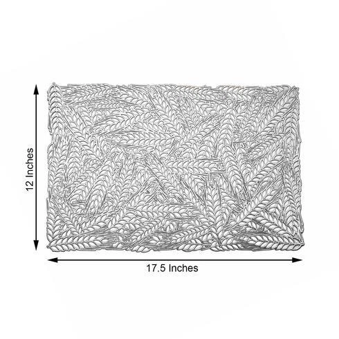 6 SILVER 18" Wheat Maze Rectangle Vinyl Placemats Party Wedding Decorations - Image 4 of 4