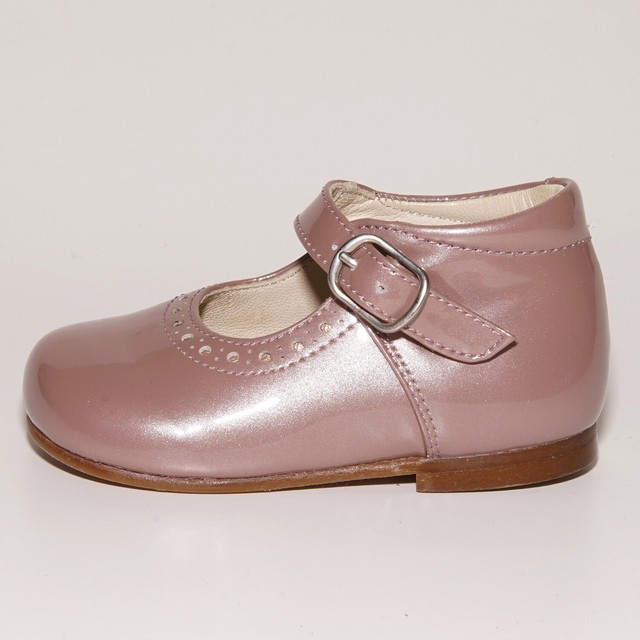 Beberlis Girls 16122 W16 A Mink Patent Leather Buckle Shoes Uk 3 Eu 19 Us 3 5 Ebay