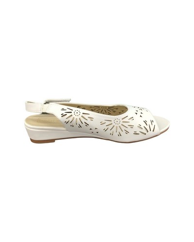 Beacon Comfort-Well Shoes 10 M Peep Toe Slingback Cut Out Sandal White Dress New - Picture 6 of 9