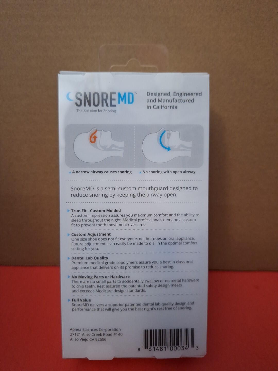 Snoremd Antisnoring Mouthguard Adjustable Sleeping Aid With Storage