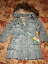 Copper Key Girls 2-3 Faux-Fur Trim Puffer Coat, Sky Blue
