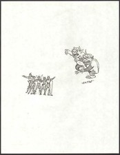 LOSTON WALLACE SIGNED WILD THINGS ORIGINAL ART B-MAURICE SENDAK! FREE SHIP!