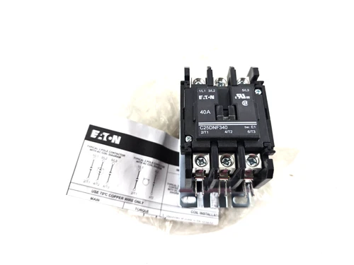 Eaton C25DNF340 40 Amp 3-Pole Definite Purpose Contactor 24V Coil