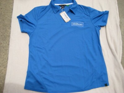 Ladies Hilton Hotel Polo shirt light nautical blue/white north end sports XL