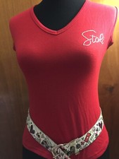 Camiseta roja Stoli Cramberi Vodka Bling manga corta mujer talla mediana juniors