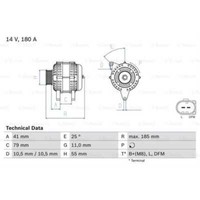 Bosch Lichtmaschine Generator 180A 14V FüR Fiat Ducato Pritsche/Fahrgestell
