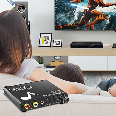 192KHz Optischer Digital Analog Audio Wandler DAC Koaxial RCA USB Soundkarte