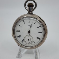 1883 WALTHAM WM ELLERY POCKET WATCH 18s HEAVY COIN SILVER CASE RUNS