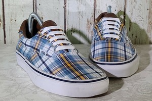 plaid yellow vans