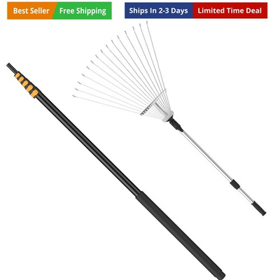 #ad #ad Telescoping Roof and Yard Rake 7 31 FT Dual Use to Clean Leaves Branches an... $213.50