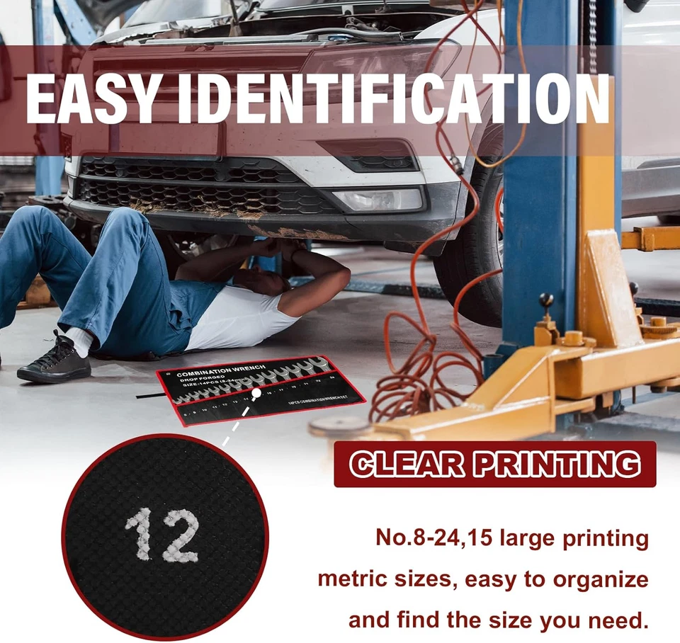 Wrench Roll up Pouch Wrench Organizer Bag with Handle Wrench Organizer Tool Hold - Image 3 of 4