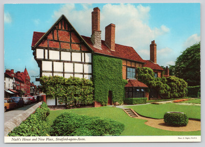 Postcard Nash's House and New Place Stratford-upon-Avon England John Hinde