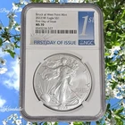 2022 W $1 American Silver Eagle NGC MS70 First Day of Issue West Point Mint