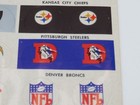 RARE ERROR 1973 NFL Football Gumball Helmet Logo Sticker Sheet AFC Kit #2 OPI — photo 2