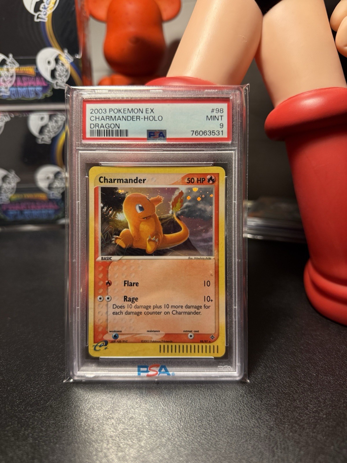 2003 Pokemon EX Dragon Charmander Holo #98/97 PSA 9 Mint English