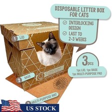 Disposable Litter Box Cats Leakproof Tall Design Moisture Barrier Easy Clean New