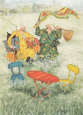 Postkarte: Löök -Frauen bereiten ein Picknick vor / Nr. 77