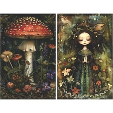 Fairy Tale Folk Duo #1 | A4 Mulberry Rice Decoupage Paper | Craft Kreatively
