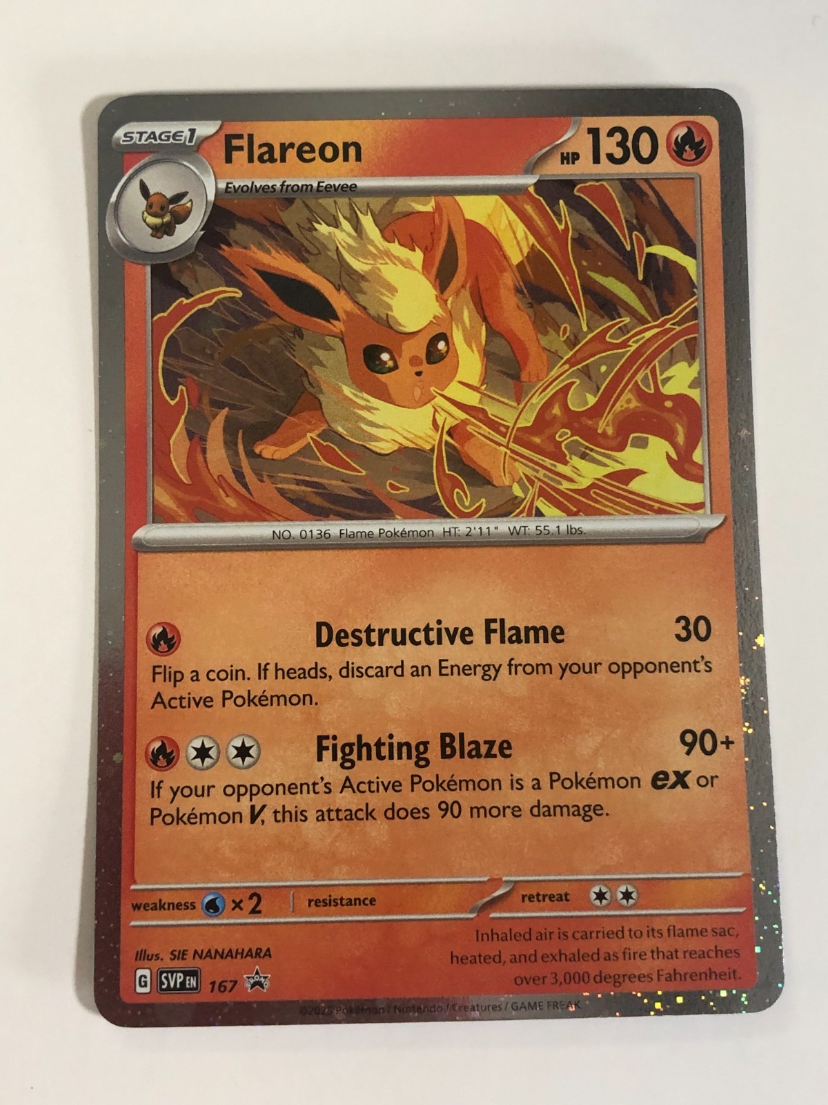 Pokemon TCG SVP 167 Cosmos Holographic Flareon Near Mint