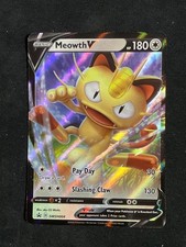 Carta Pokemon Meowth V Black Star Promo Full Art ultra rara SWSH004 (NM)