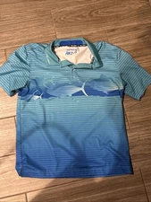 Pelagic Blue Performance Polo Shirt, Men’s Size Large Golf Activewear Shirt Rare