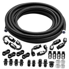6AN PTFE Fuel Line Kit Nylon Braided PTFE Fuel Hose 20FT With 6AN 20FT Black