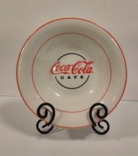 Vintage Gibson  1999 Coca-Cola Cafe Procilan 8 3/4" Serving Bowl Red Trim
