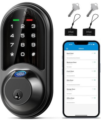Smart Lock RZ07 Biometric Fingerprint Door Lock 7-in-1 Keyless Entry App Control