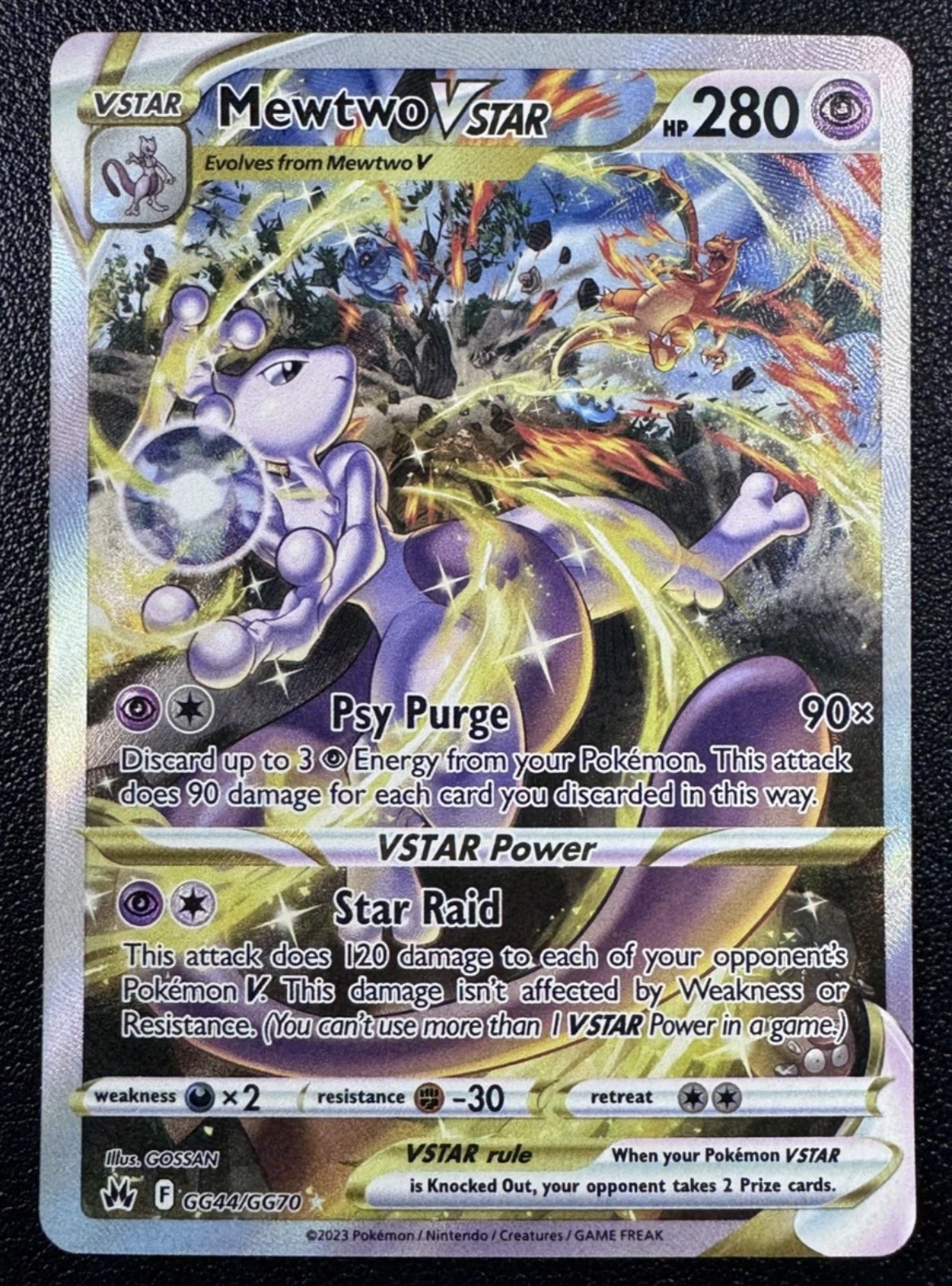 Pokemon Mewtwo VSTAR Crown Zenith Galarian Gallery Ultra Rare Full Art GG44/GG70