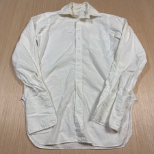 Vintage 50s White Button Up Dress Shirt men's New York Seewaldt  Bauman