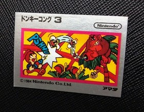 (Game Item) Magnet Sticker, Famicom, Donkey Kong 3, EX, Amada, Nintendo.