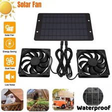 Solar Powered Fan 12V 10W Waterproof Dual Exhaust Fan Cooler For Chicken Coops