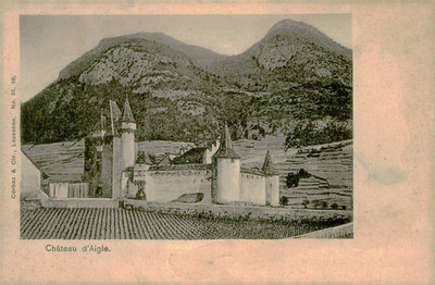 Vtg 1900s Château d'Aigle Switzerland Postcard Vaud Medieval Castle Corbaz III.1