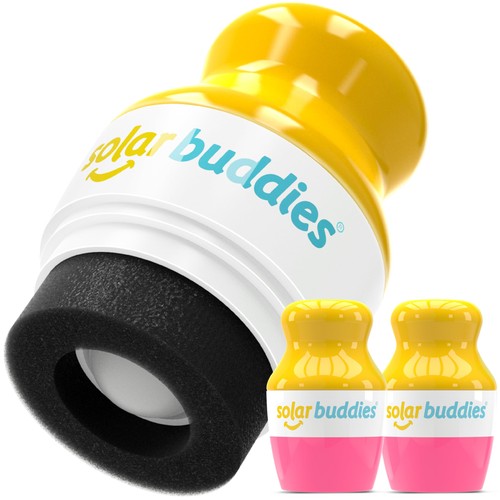Solar Buddies Applicatore di Protezione Solare - Rosa Confezione da 2 - Rotolo Ricaricabile Senza BPA...