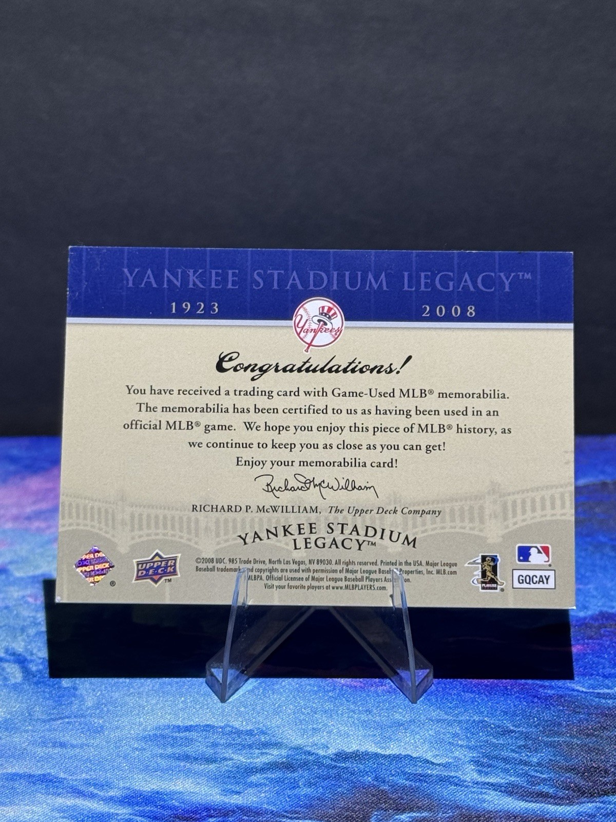 2008 Upper Deck - Multi-Product Insert Yankee Stadium Legacy Game-Used Mlb... view 2