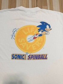 Vintage Sonic the Hedgehog 1990s Spinball Video Game Promo Sega Rare Shirt XL