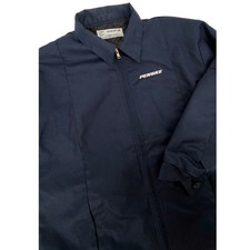 Vintage Aramark Penske Work Jacket Navy Blue Quilted Lined Full Zip Large