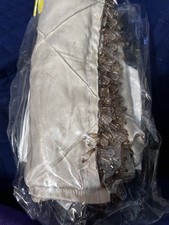 IRIDESCENT VALANCE PEARL BEIGE W/ DIAMOND TUCKING AND HANGING BEAD TTIM