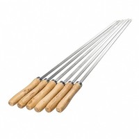 GrillspießE Edelstahl 42Cm Flach Rostfrei Wiederverwendbar 6Er Set FüR Bbq Grill