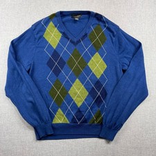 Lyle & Scott Argyle V Neck Sweater Men Large ...
