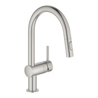Grohe Minta Einhand-SpüLtischbatterie, DN15, Hochdruck, C-Auslauf, Herausziehbar