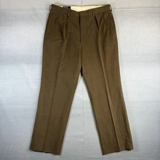 Vintage Polo Ralph Lauren Pleated Pants Mens 34x28 Brown Moleskin Twill USA 90s