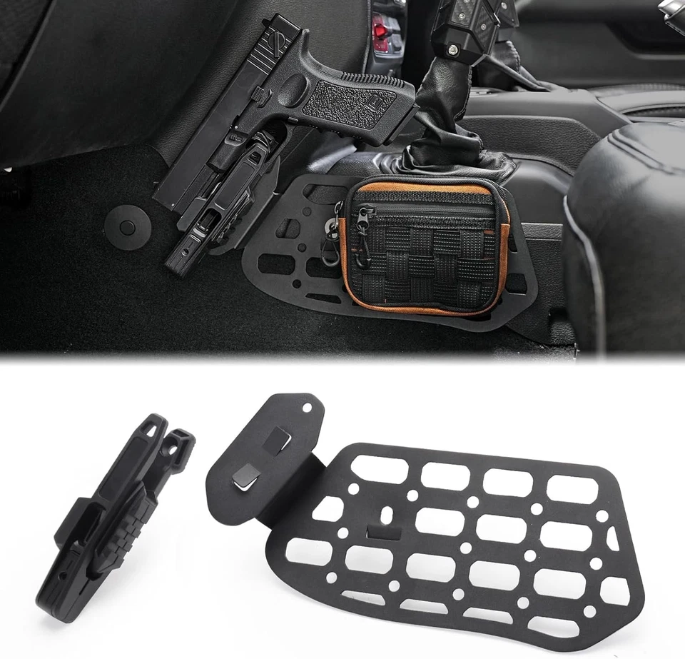 Para Jeep Wrangler JL 2018-2024 consola central pistola de metal funda panel Molle Foto 2 de 4