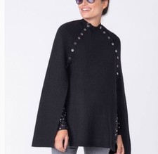 Seraphine Popper Detail Cape Maternity Black ...