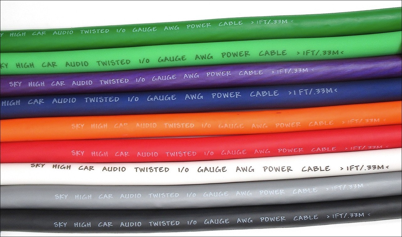 4 Gauge AWG OFC Lime Green Sky High Car Audio Power Ground C