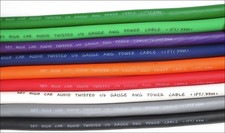 4 Gauge AWG OFC Lime Green Sky High Car Audio Power Ground Cable - by the Foot -