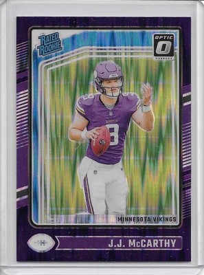 2024 Panini Donruss Optic - Rated Rookie J.J. McCarthy #235 Purple Shock