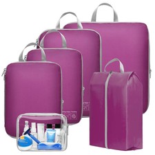 Compression Packing Cubes Travel - 6 Set Packing Cubes for Carry on Suitcases