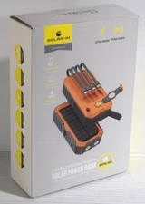 SOLAR-IN Solar Power Bank 40000Mah BLACK Charger 4 Built in Cables & Hand Crank