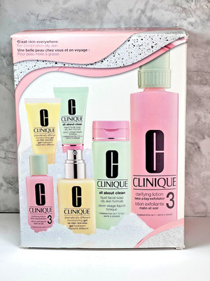 Clinique Great Skin Everywhere 3-Step Skincare Set For Oily Skin (Types 3 4)